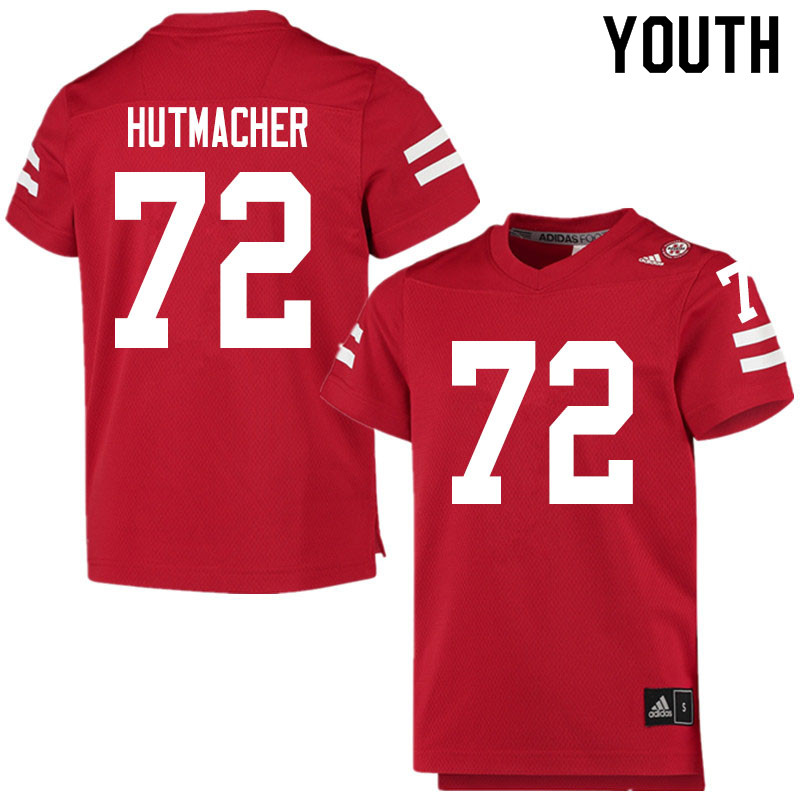 Youth #72 Nash Hutmacher Nebraska Cornhuskers College Football Jerseys Sale-Scarlet